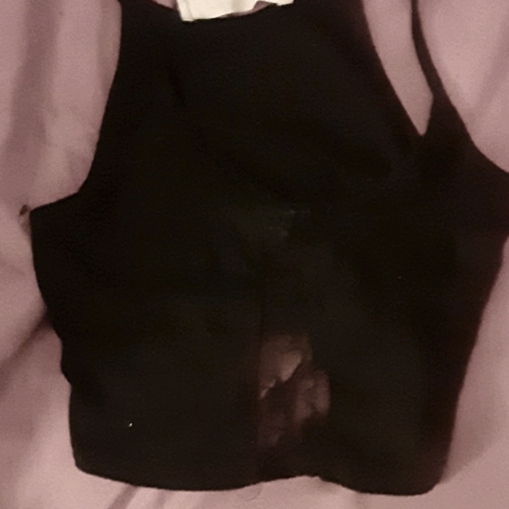 Lf lace insert cropped tank